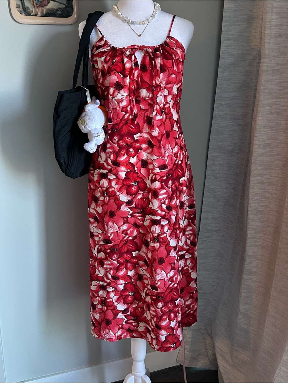 Rare Y2K Garage Red + White Floral Dress